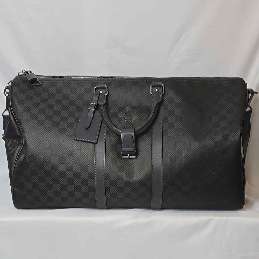 RARE Louis Vuitton Damier Carbon Fiber Keepall Bandouliere 55